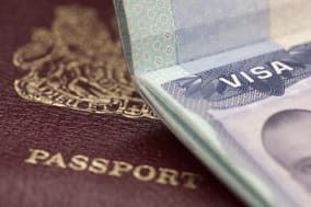 UK passport and US visa background with shallow depth of field. inspector note please use model release of file 8290405 if neede