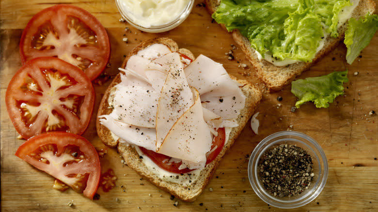 open sandwich with tomatoes