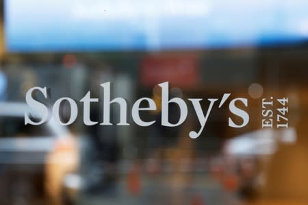 FILE PHOTO: A sign marking Sotheby's headquarters is seen on the Upper East Side of New York City