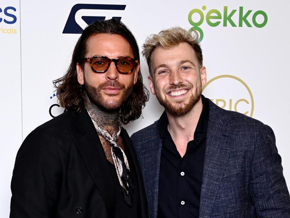 The friends at the TRIC Awards shortly before Thompson was pictured being comforted by Wicks (Gareth Cattermole/Getty Images)