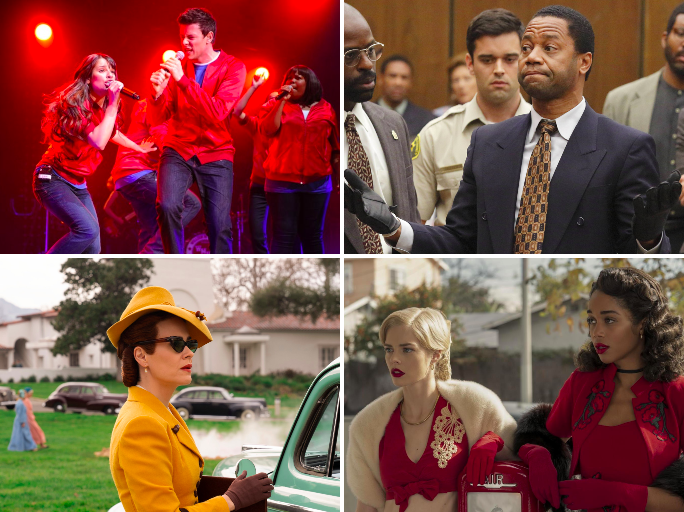 Clockwise from top left: ‘Glee’, ‘The People v OJ Simpson’, ‘Ratched’ and ‘Hollywood’ (Netflix, FX, FOX)