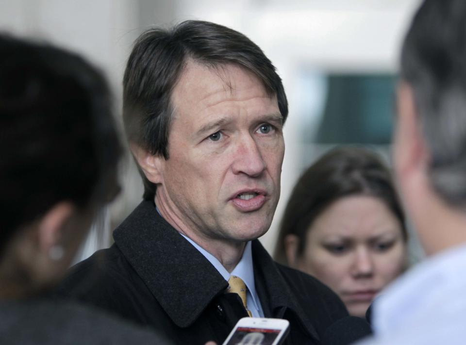 U.S. Attorney Benjamin Wagner talks to reporters about the sentencing of former Democratic campaign treasurer Kinde Durkee, outside the federal courthouse in Sacramento, Calif., Wednesday, Nov. 28, 2012. Durkee who pleaded guilty to five counts of mail fraud in March, was sentenced to a total of 97 months in federal prison and was ordered to pay $10.5 million in restitution for tampering with the electoral process. Kindee, who defrauded high-profile clients such as U.S. Sen. Dianne Feinstein, is scheduled to surrender to U.S. Marshals in Los Angeles on Jan. 2 She remains free on $200,000 bond.(AP Photo/Rich Pedroncelli)