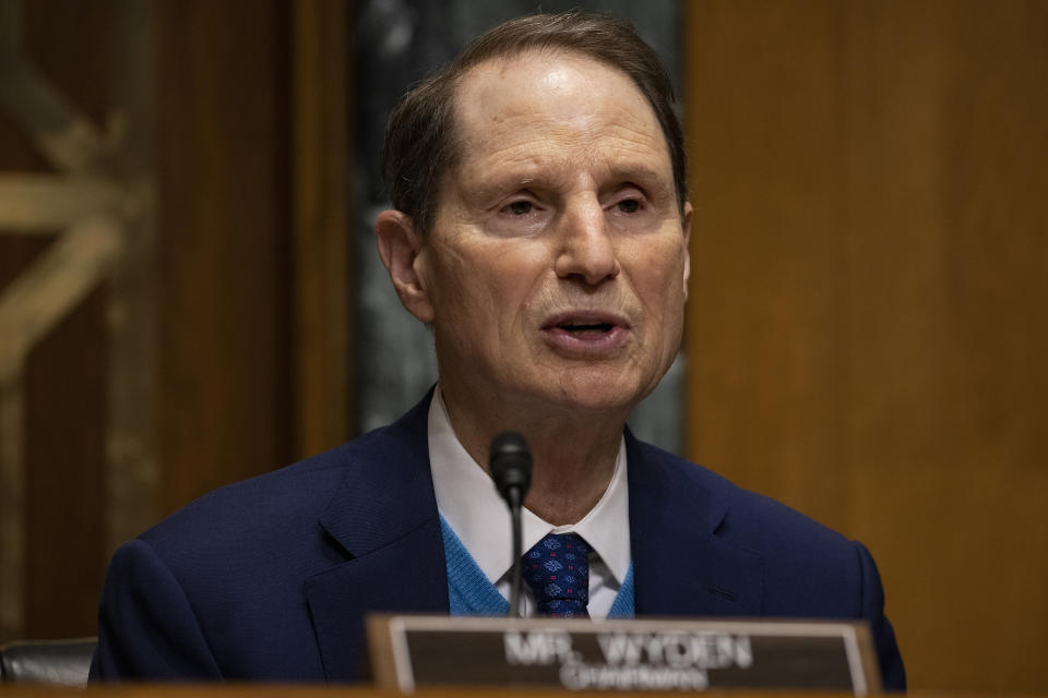 Senate Finance Committee Chairman Ron Wyden (D-Ore.) at a Senate Finance Committee hearing on Capitol Hill on Feb. 25. (Photo: Tasos Katopodis/Pool via AP)