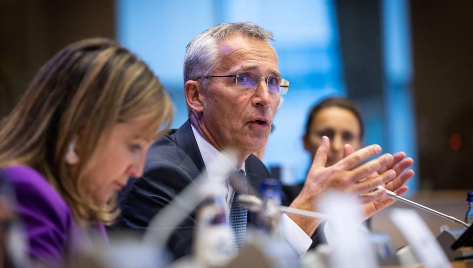 Jens Stoltenberg, NATO Secretary General, participates in a meeting of the Group of the Progressive Alliance of Socialists & Democrats in the European Parliament, on Sept. 27, 2022. (Credit: NATO)