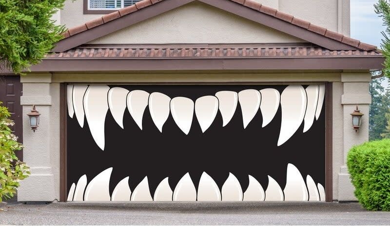 The mural placed on a large garage door