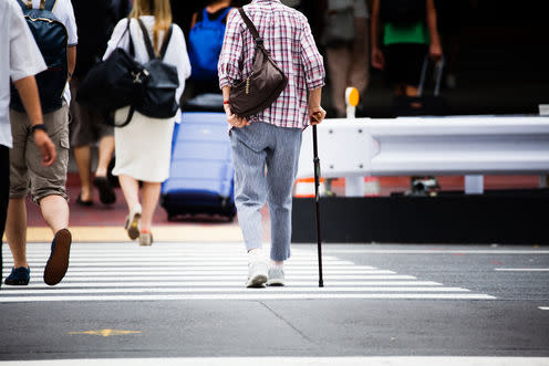 <span class="caption">Not enough time to cross.</span> <span class="attribution"><a class="link " href="http://www.shutterstock.com/pic-474933361/stock-photo-an-old-woman-crossing-a-road.html?src=8mQW1f9K9Us5_RKDoydenQ-1-19" rel="nofollow noopener" target="_blank" data-ylk="slk:Shou/www.shutterstock.com;elm:context_link;itc:0;sec:content-canvas">Shou/www.shutterstock.com</a></span>