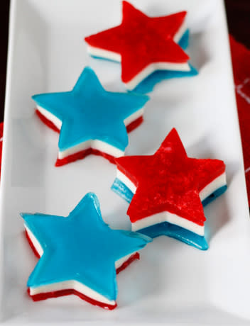 Red, White, and Blue Jell-O Stars