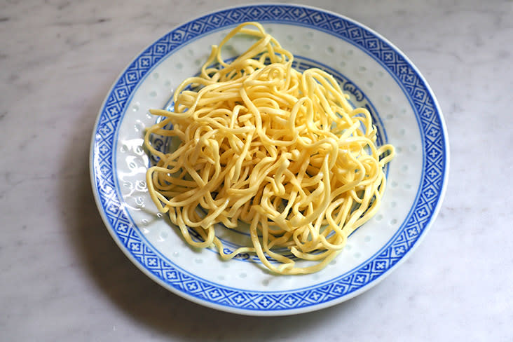 The noodles, made from eggs and flour, can last for three days in the refrigerator.