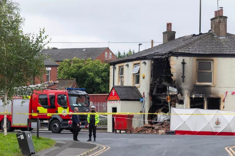 Fire crews and police at a scene