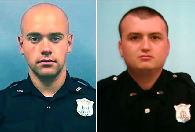 Rolfe (left), who authorities said fatally shot Brooks, and Devin Brosnan (right). Rolfe was immediately fired from the Atlanta Police Department; Brosnan has been placed on administrative duty. (Photo: Atlanta Police Department via AP)