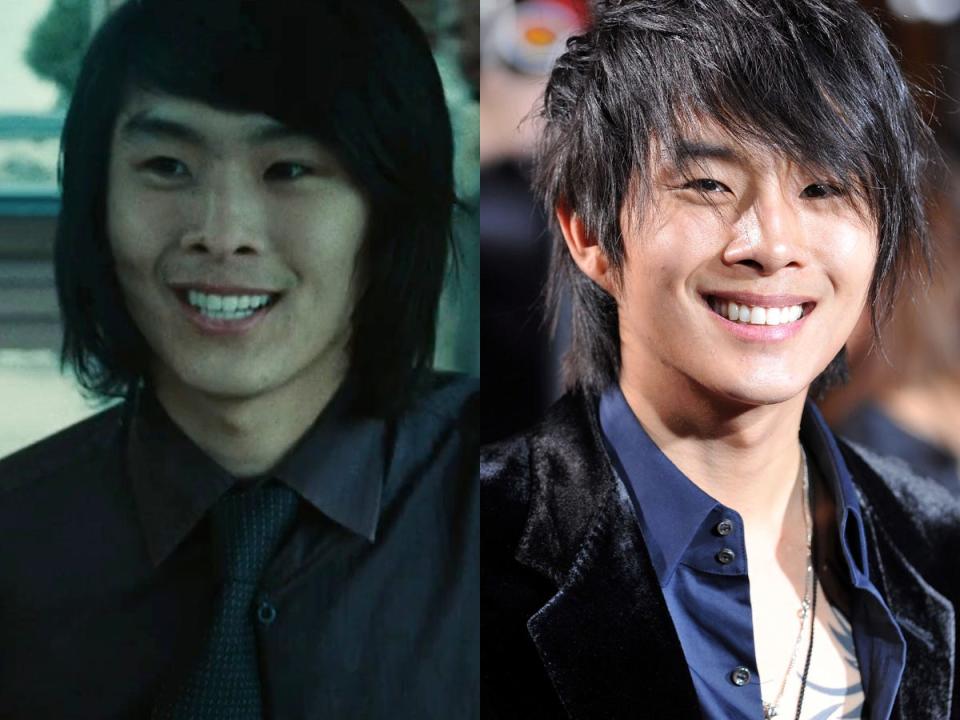 Left: Justin Chon as Eric in "Twilight." Right: Chon at the LA premiere of "Twilight" in November 2008.