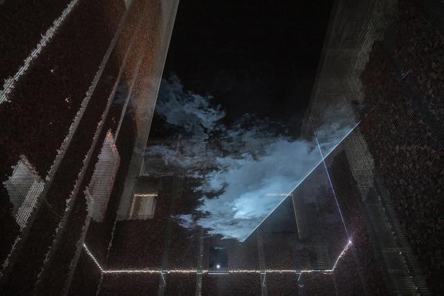 Artist Edoardo Tresoldi builds ghostly ruins inside Paris' Le Bon