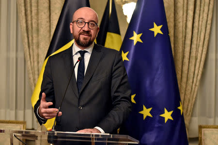 FILE PHOTO: Belgium's Prime Minister Charles Michel holds a press conference in Brussels, Belgium December 8, 2018. REUTERS/Eric Vidal