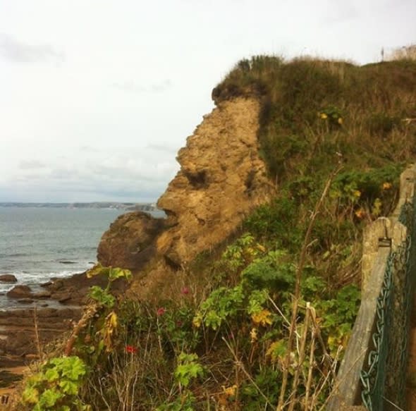 Rock face in Devon looks like Walter White from Breaking Bad