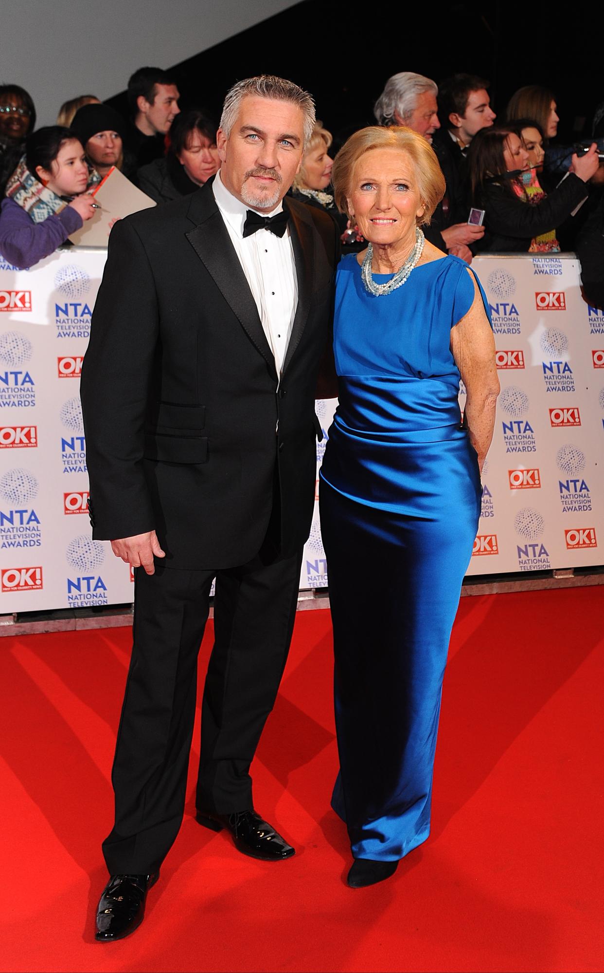 Mary Berry and Paul Hollywood pose on red carpet 