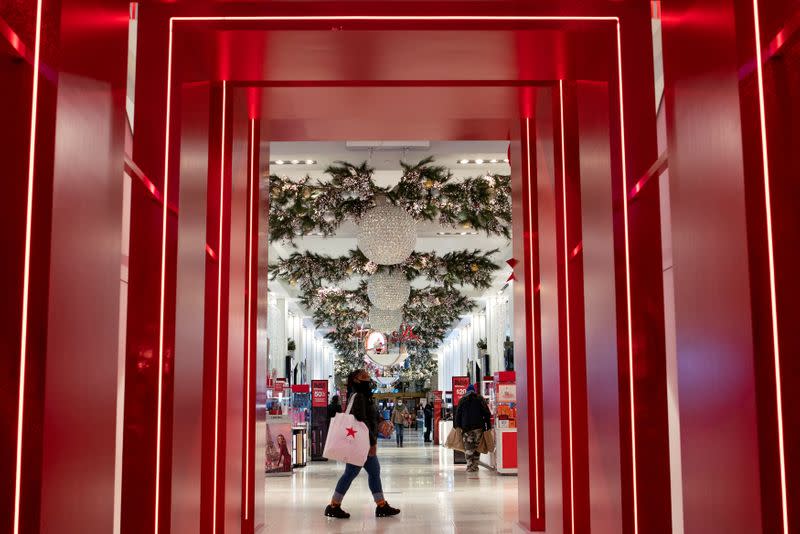 FILE PHOTO: People visit Macy's Herald Square during early opening for the Black Friday sales in Manhattan, New York