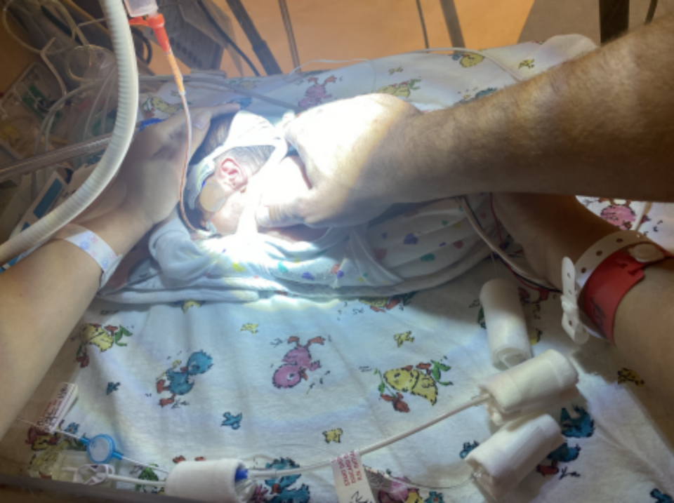 Adrianne Wright's image of baby Violet in NICU