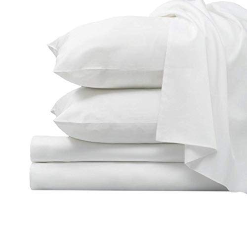 1000 Thread Count Luxury White Queen Sheets, 100% Long Staple Combed Cotton Sheets, Smooth Sate…