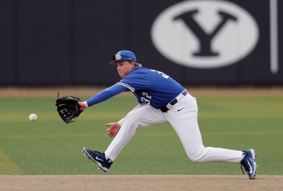 Easton Jones has filled in at third base when needed and made the most of the opportunity. He’s also spent time at second base and DH this season for the Cougars. | Scott G Winterton, Deseret News