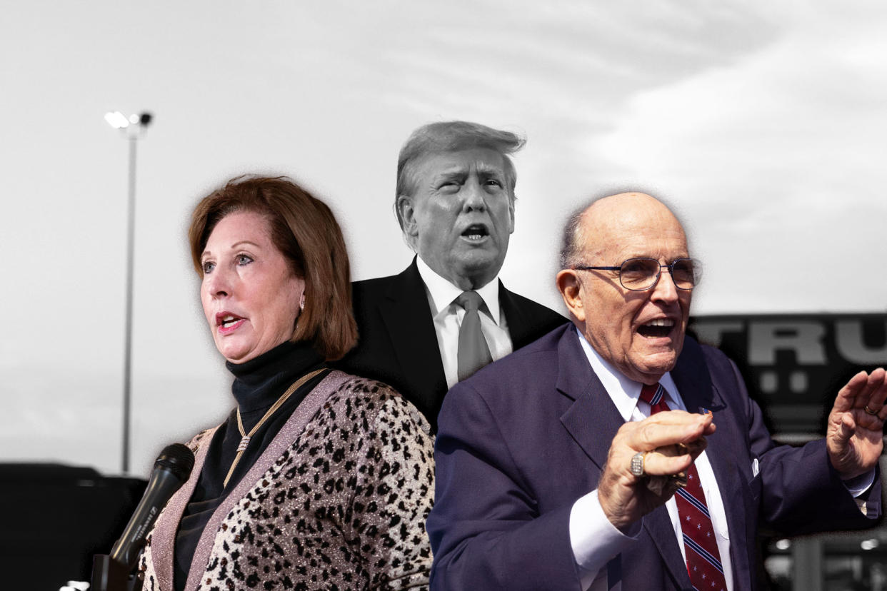 Sidney Powell, Donald Trump and Rudy Giuliani Photo illustration by Salon/Getty Images