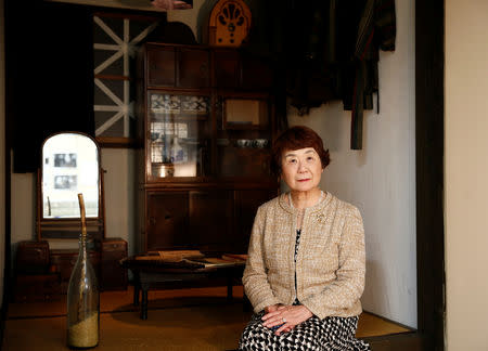 Haruyo Nihei poses at a museum about the March 10, 1945 U.S. firebombing in Tokyo, Japan April 19, 2019. REUTERS/Kim Kyung-hoon