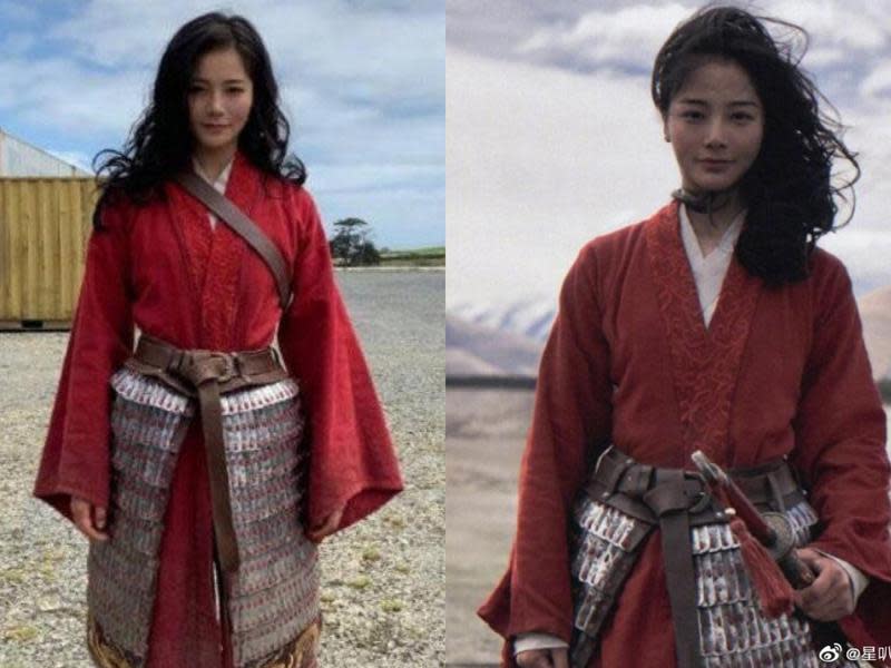 為劉亦菲在《花木蘭》擔任替身的女演員顏值超高，網友紛喊「快出道」。（網路圖片）