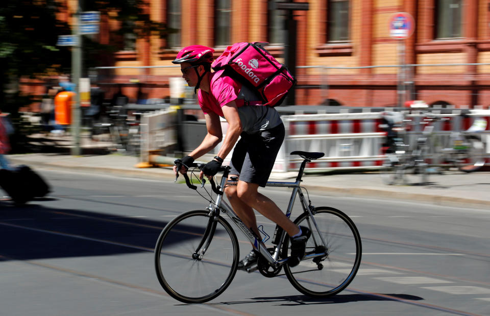 Foodora has been accused of underpaying delivery riders. Source: Reuters