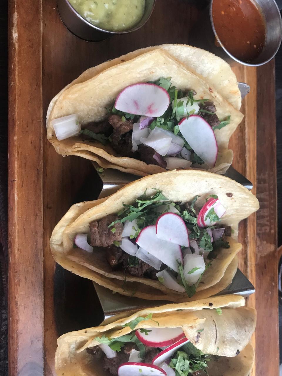 Mexican street tacos from Santa Fe Mexican Grill on Pennsylvania Avenue in Wilmington are served on homemade corn or flour tortillas. 4/15/2023