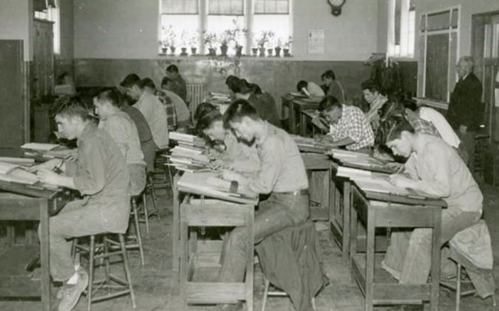 Students at a boarding school in Flandreau, circa 1936-1954. (Records of the Bureau of Indian Affairs, Record Group 75; National Archives at Kansas City)