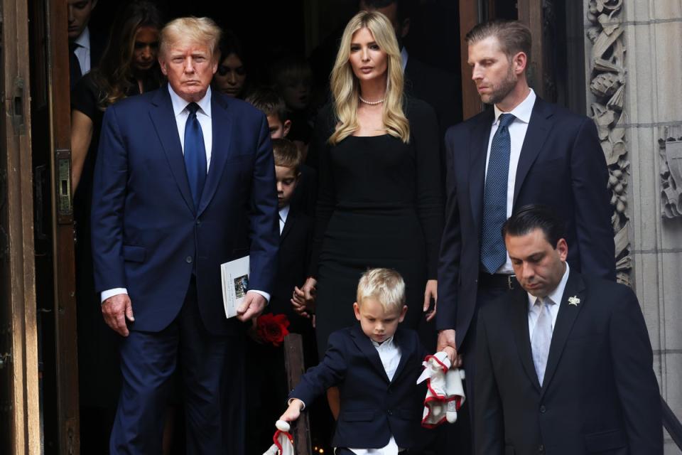 Donald Trump with Ivanka and Eric Trump and their children (Getty Images)