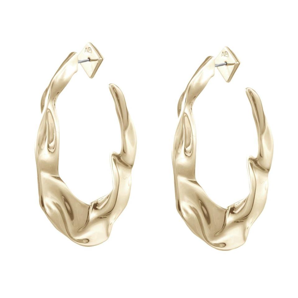 14) Crumpled Gold Hoop Earring