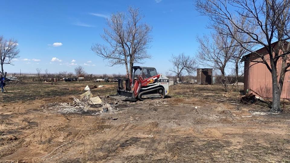 Inspiritus helps homeowners remove scorched debris following recent wildfires affecting the area as they manage the area's Volunteer Reception Area and the Texas Panhandle Wildfire Hotline.