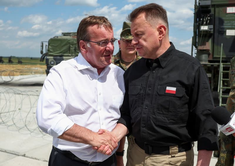 German Defence Minister Pistorius visits military base near Zamosc