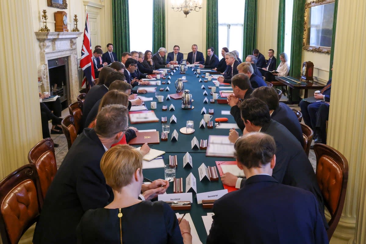 The cabinet gather at Downing Street  (Rory Arnold / No10 Downing Street)