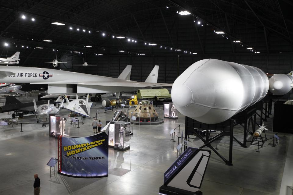 The Space Gallery at the National Museum of the U.S. Air Force contains an impressive display of space vehicles, Dayton OH (Steve Stephens/Columbus Dispatch)