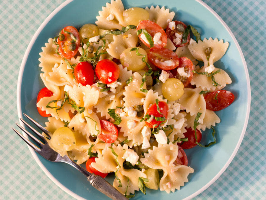 Bow Ties with Tomatoes, Feta, and Balsamic Dressing