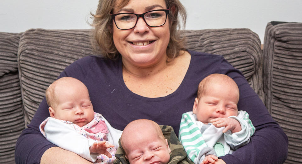 Beata Bienias struggled with fertility before she had her triplets. [Photo: SWNS]