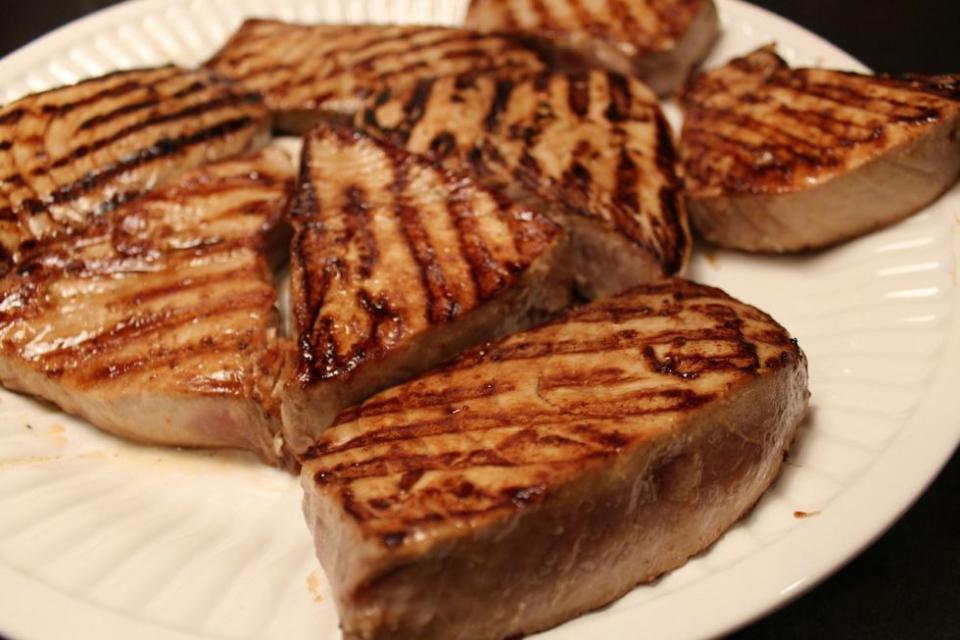Grilled Tuna Steaks with Wasabi Mayo