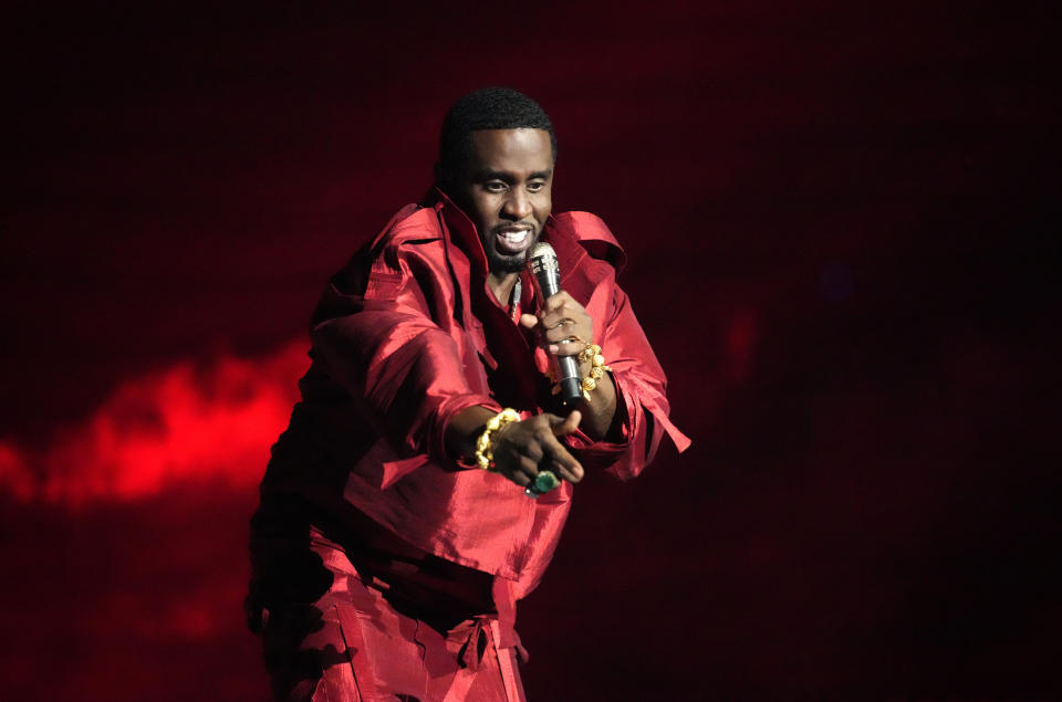 Sean "Diddy" Combs performs during the MTV Video Music Awards on Tuesday, Sept. 12, 2023, at the Prudential Center in Newark, N.J. (Photo by Charles Sykes/Invision/AP)
