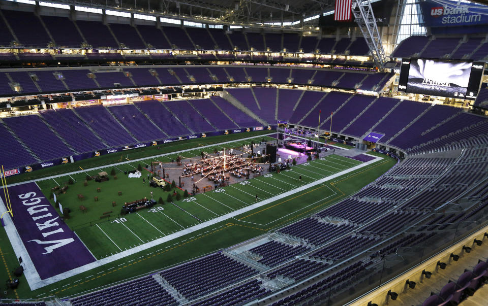 U.S. Bank Stadium in Minneapolis is the site of Super Bowl LII. The ticket market for that game could get red-hot if the Vikings win the NFC. (AP) 