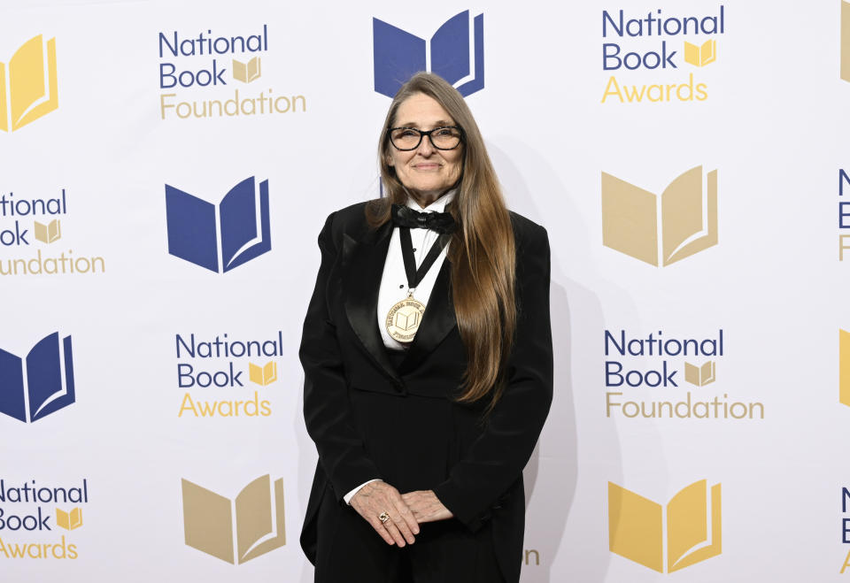 Poetry finalist Allison Adelle Hedge Coke attends the 73rd National Book Awards, at Cipriani Wall Street on Wednesday, Nov. 16, 2022, in New York. (Photo by Evan Agostini/Invision/AP)