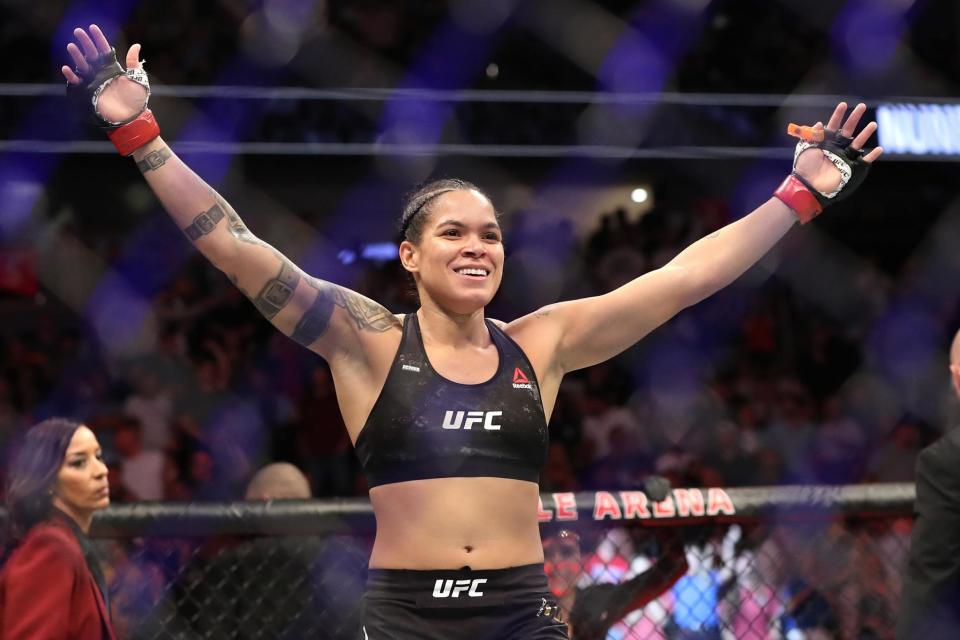 Amanda Nunes defends her women’s featherweight title against Megan AndersonGetty Images