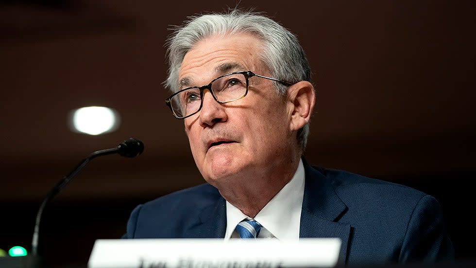 Federal Reserve Chairman Jerome Powell answers questions during a Senate Banking, Housing, and Urban Affairs Committee hearing to discuss oversight of the Department of Treasury and Federal Reserve over the CARES Act on Tuesday, November 30, 2021.