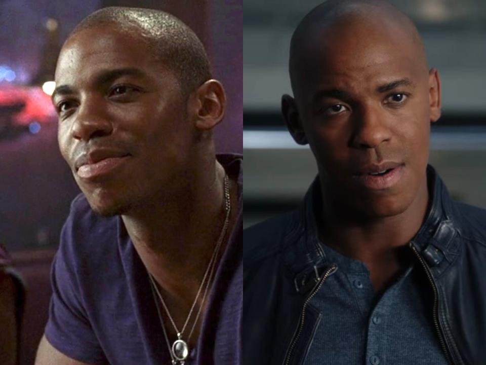 Left: Mehcad Brooks on season two of "True Blood." Right: Brooks as Jimmy Olsen on season two of "Supergirl."