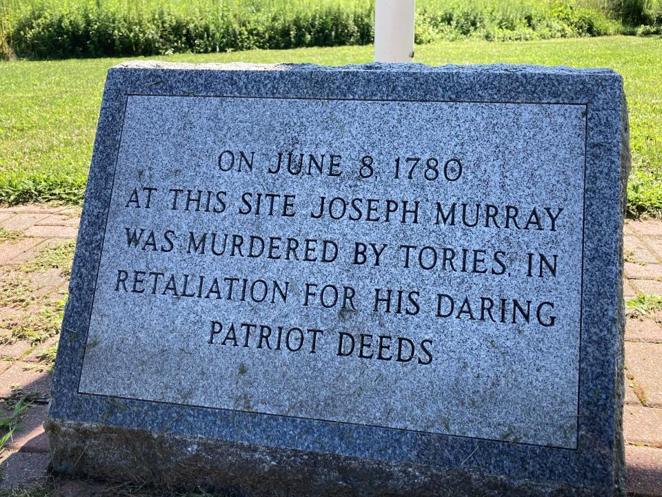 The marker on the spot where Joseph Murray was slain in Middletown.