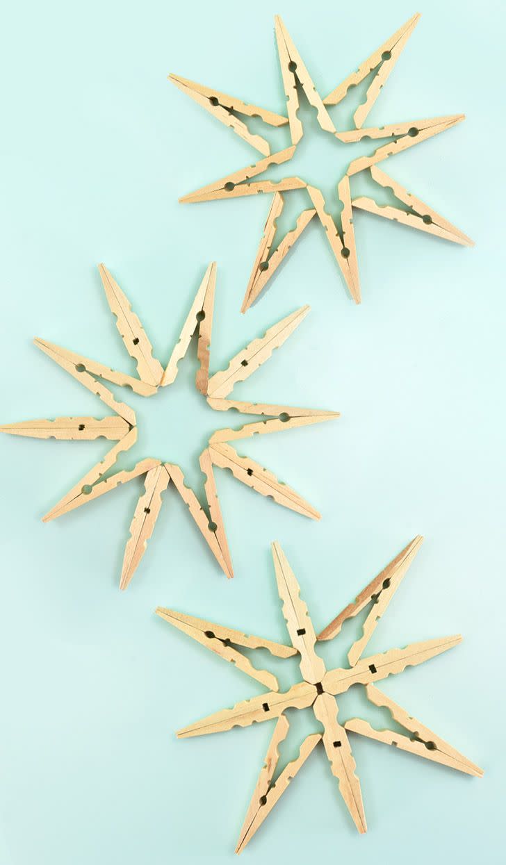 Clothespin Snowflakes