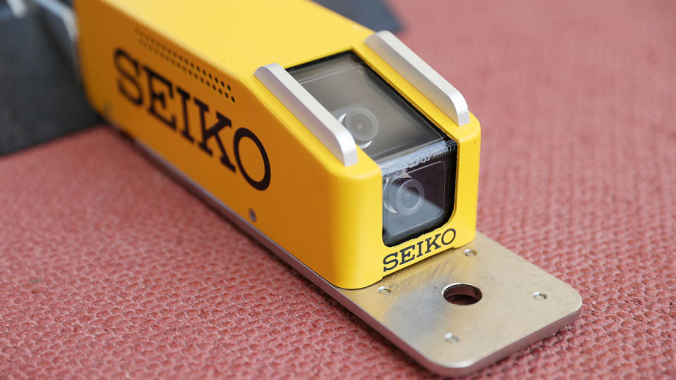 Video cameras, pictured here in the starting blocks on day six of World Athletics Championships.