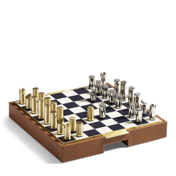 Hermes Leather and Wood Chess Set at 1stDibs