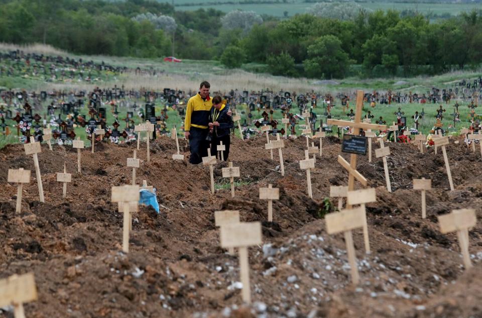 在俄軍的侵略下，馬里烏波爾（Mariupol）已變成無止盡的墓地。   圖：達志影像 / 路透社（資料照）