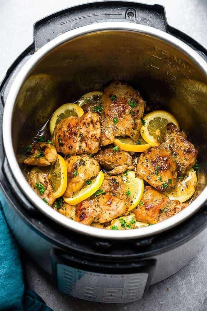 Works equally well with fresh or frozen chicken — and makes enough for six servings.Recipe: Instant Pot Lemon Garlic Chicken